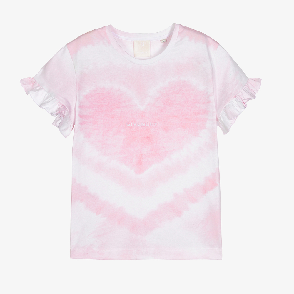 Givenchy - Rosa Teen T-Shirt mit Herz (M) | Childrensalon