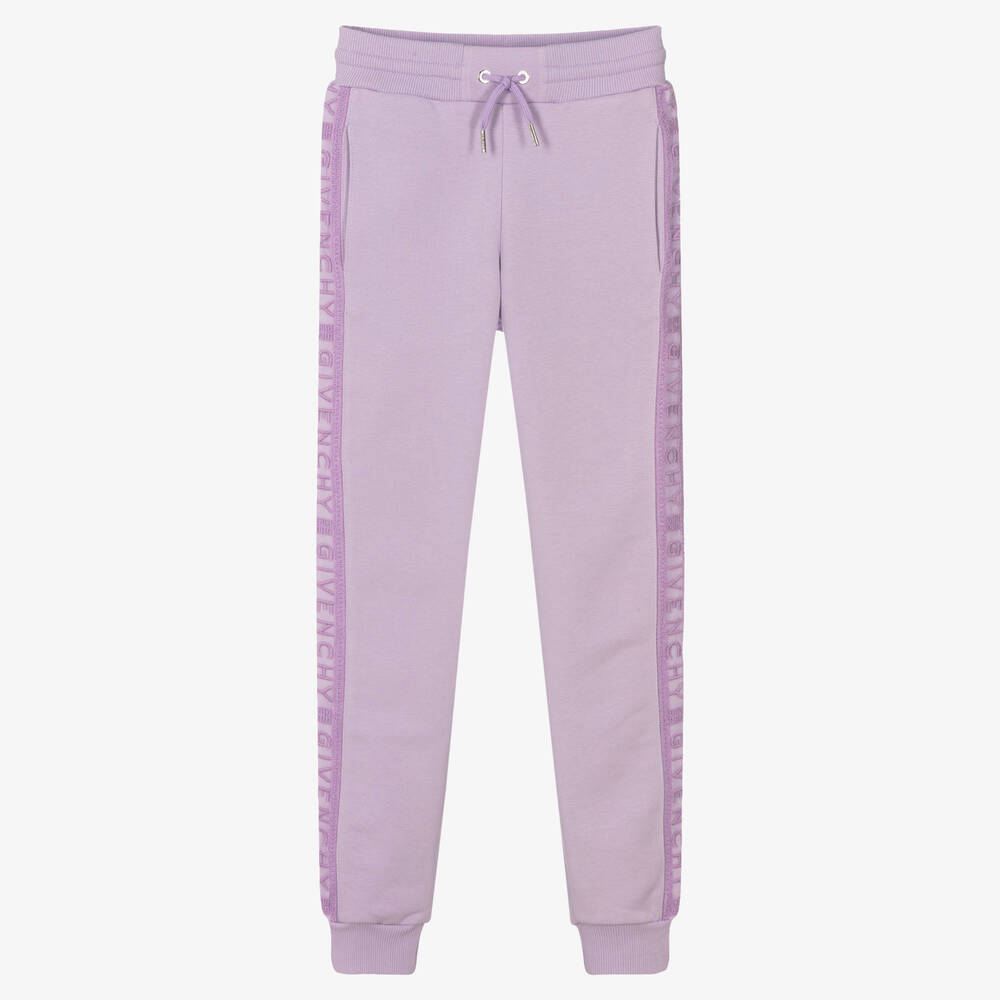 Givenchy-Teen Girls Purple Cotton Logo Joggers | Childrensalon Outlet