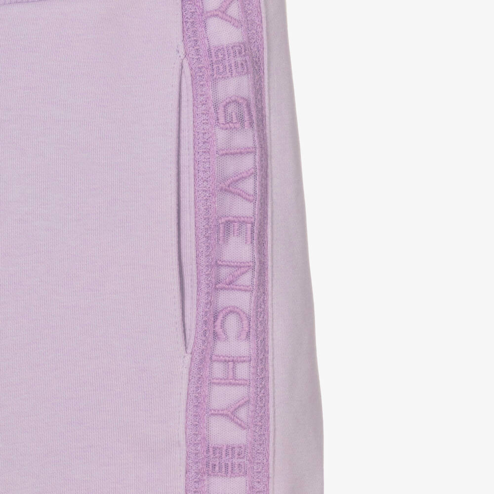 Givenchy-Teen Girls Purple Cotton Logo Joggers | Childrensalon Outlet