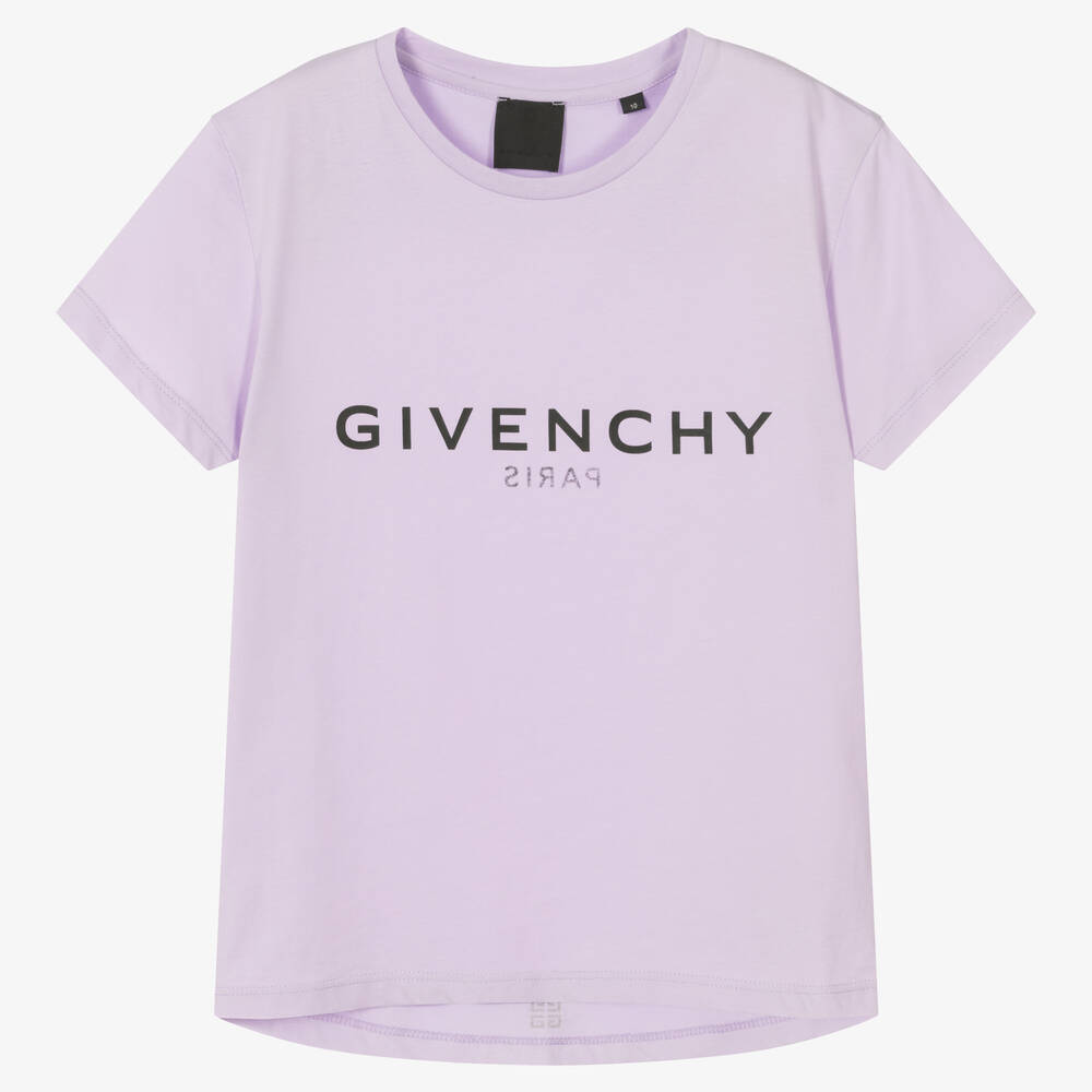 Givenchy - تيشيرت تينز بناتي قطن لون بنفسجي | Childrensalon