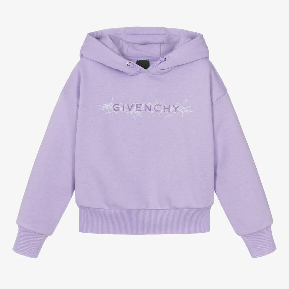 Givenchy - Teen  Girls Purple Logo Hoodie | Childrensalon