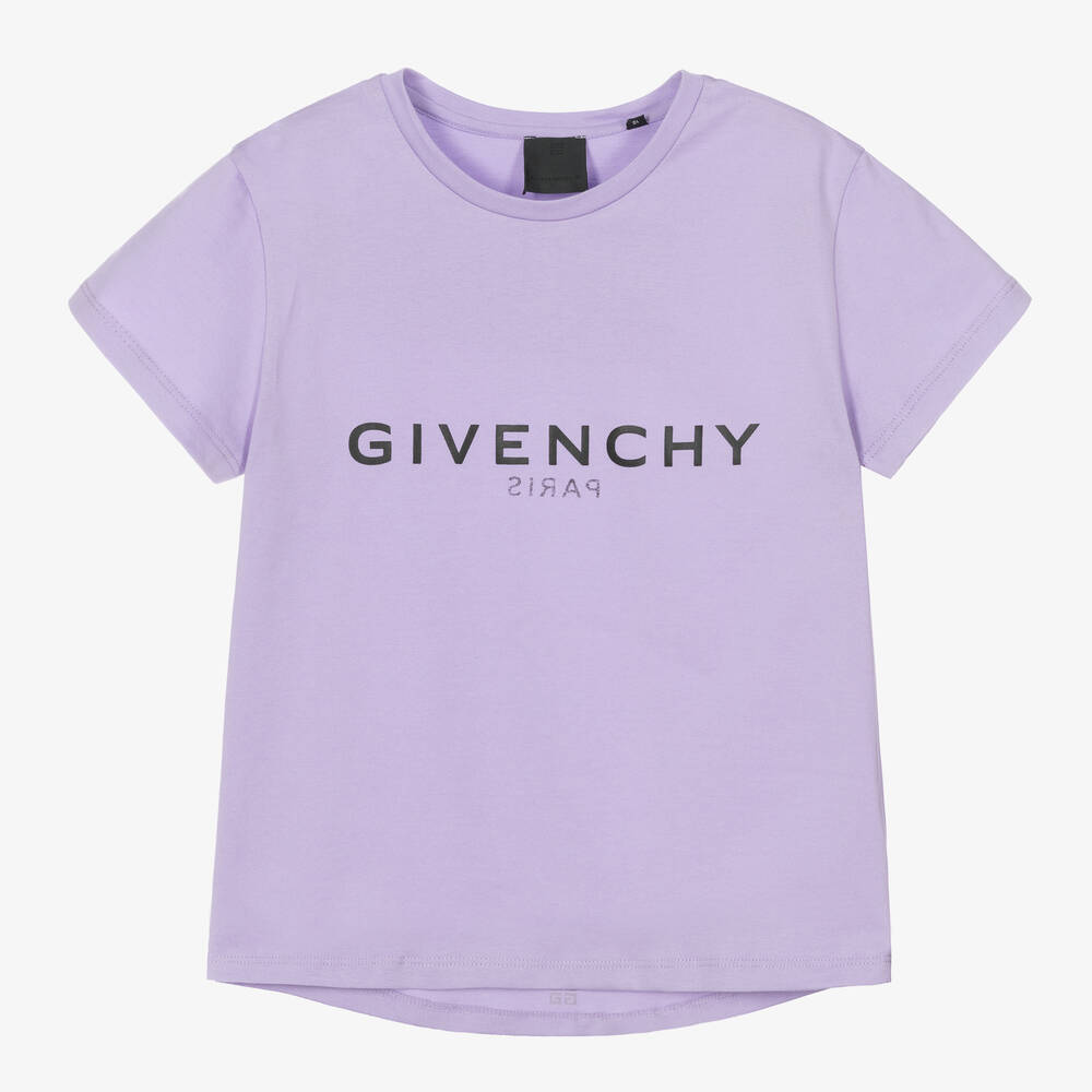Givenchy - تيشيرت تينز بناتي قطن لون بنفسجي | Childrensalon