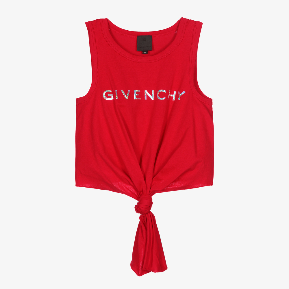 Givenchy - توب فيست تينز بناتي قطن لون أحمر | Childrensalon