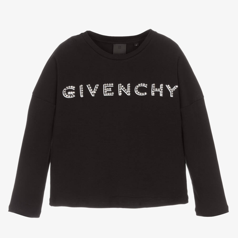 Givenchy - توب تينز بناتي قطن لون أسود | Childrensalon