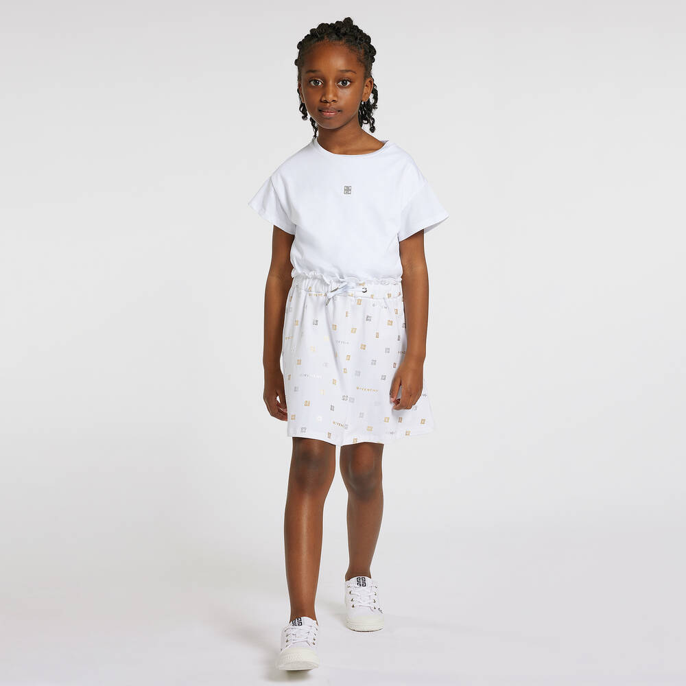 Givenchy-Teen Girls White 4G Print Dress | Childrensalon Outlet