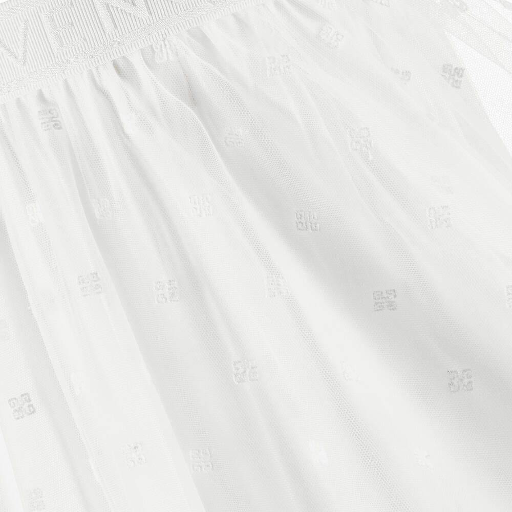 Givenchy-Teen Girls White 4G Tulle Skirt | Childrensalon Outlet
