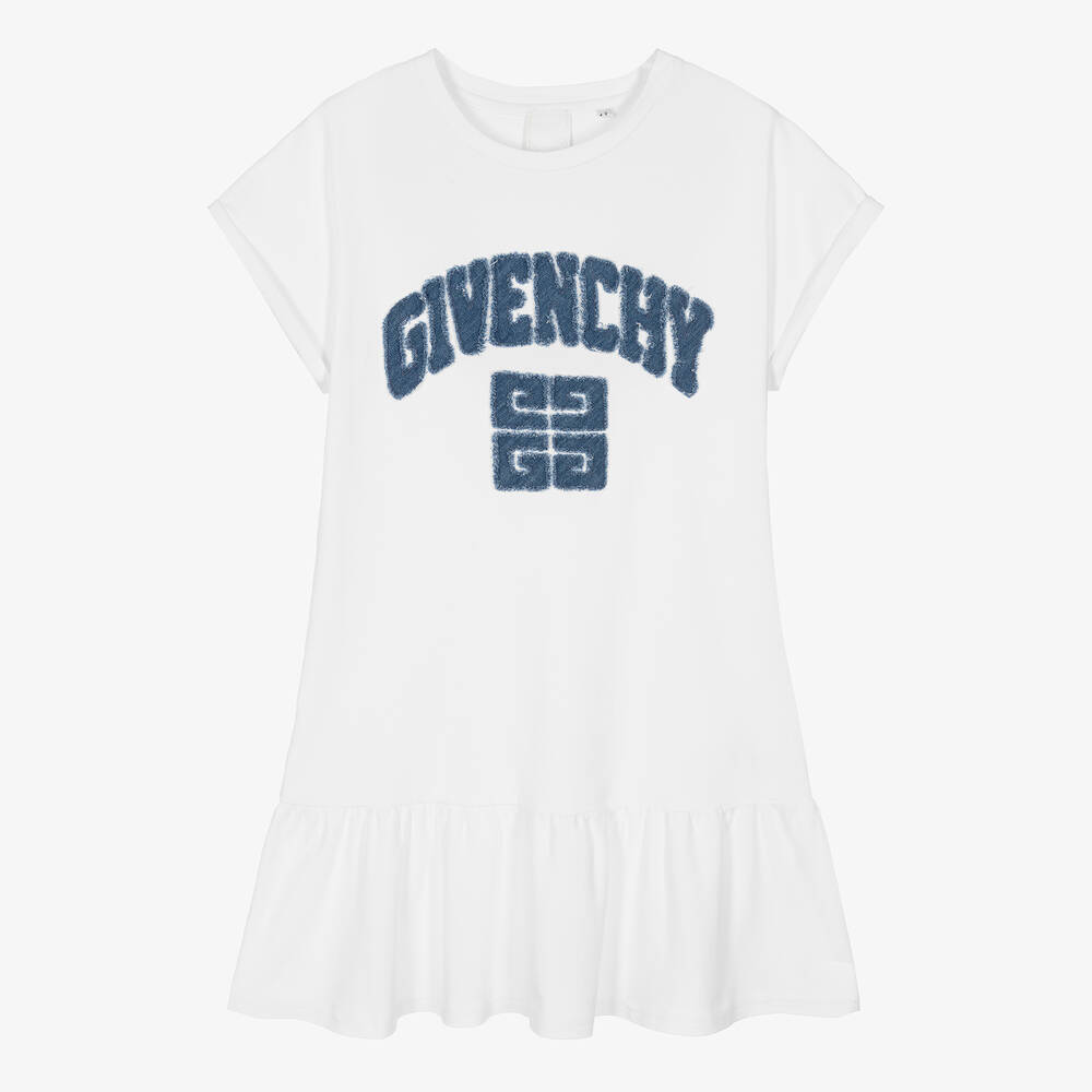 Givenchy-Teen Girls White Cotton Jersey  Dress | Childrensalon Outlet