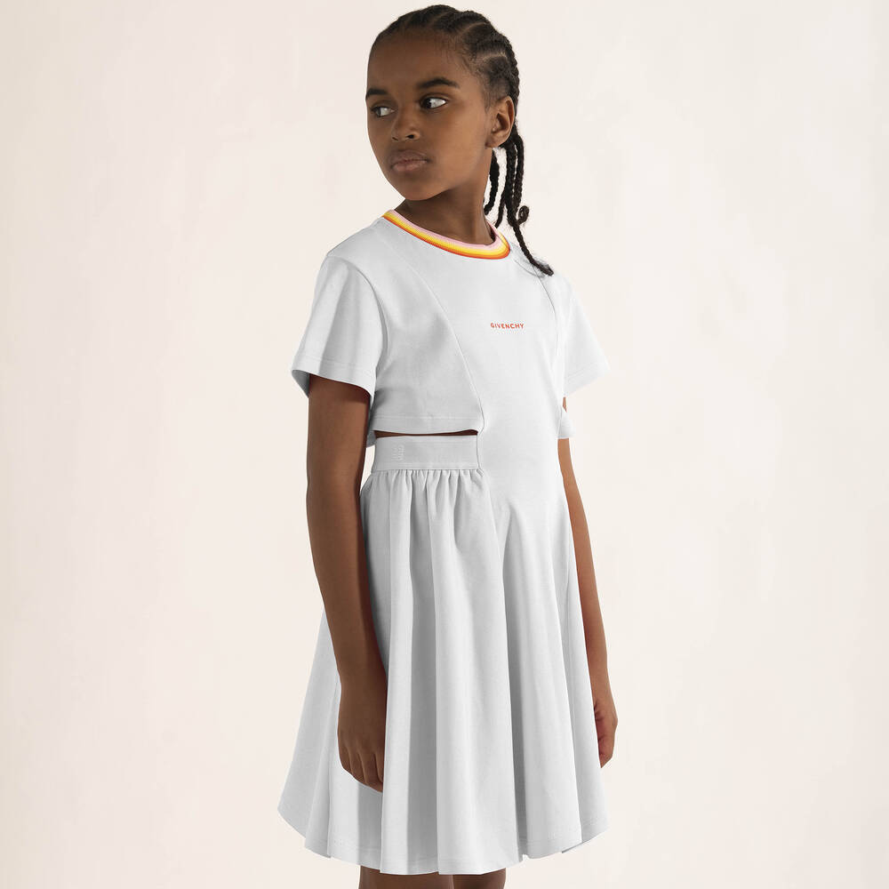 Givenchy Robe blanche en jersey de coton ado Childrensalon Outlet