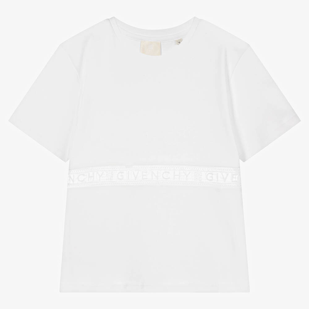Givenchy - T-shirt blanc en coton ado fille | Childrensalon