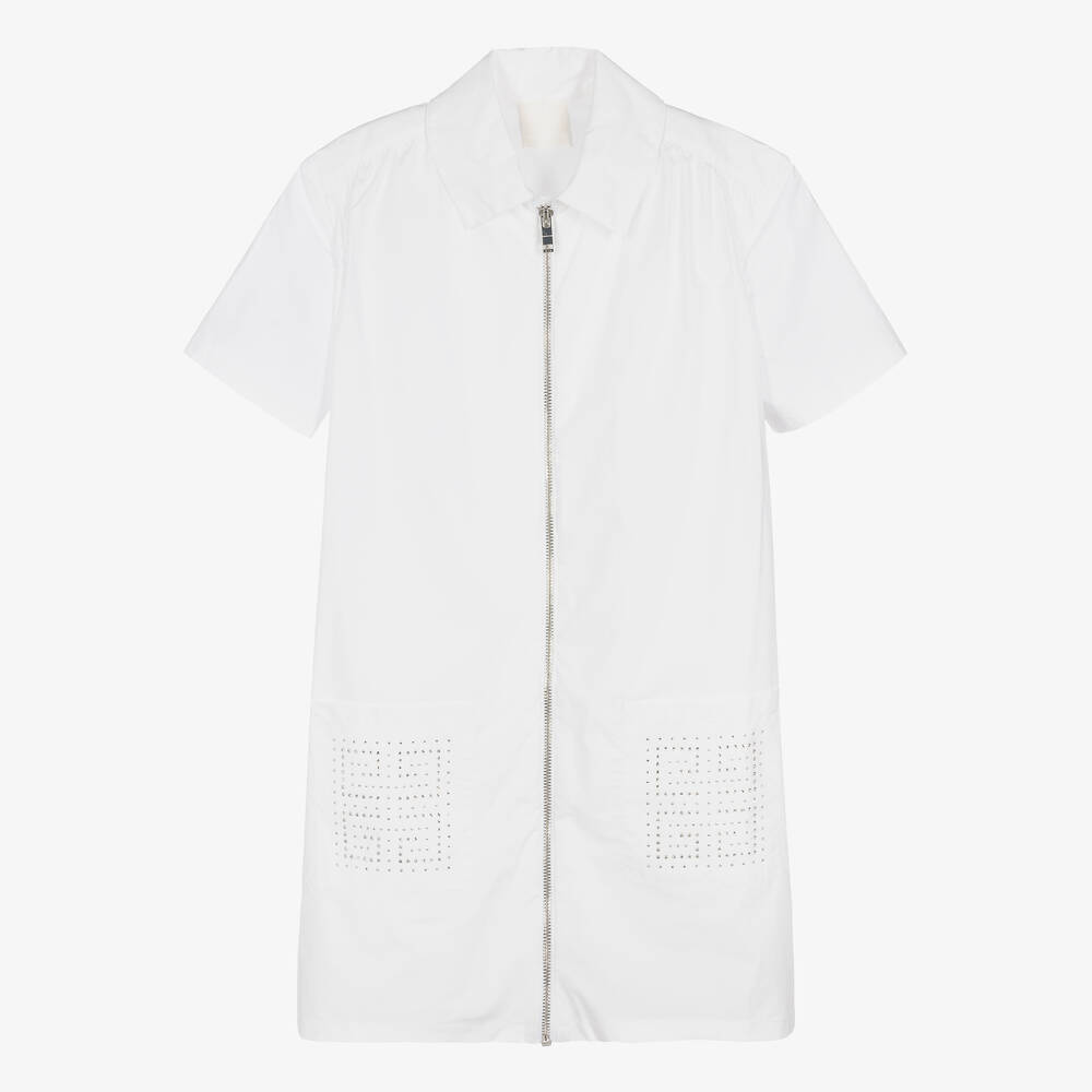 Givenchy-Teen Girls White Cotton Swarovski Dress | Childrensalon Outlet