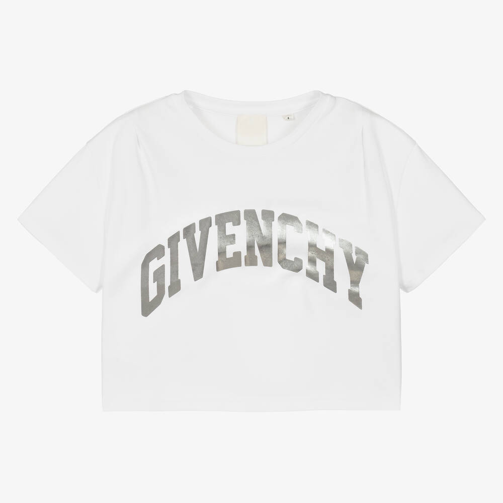 Givenchy - Teen Girls White Cropped T-Shirt | Childrensalon