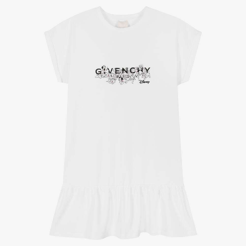 Givenchy - فستان تينز بناتي قطن لون أبيض | Childrensalon