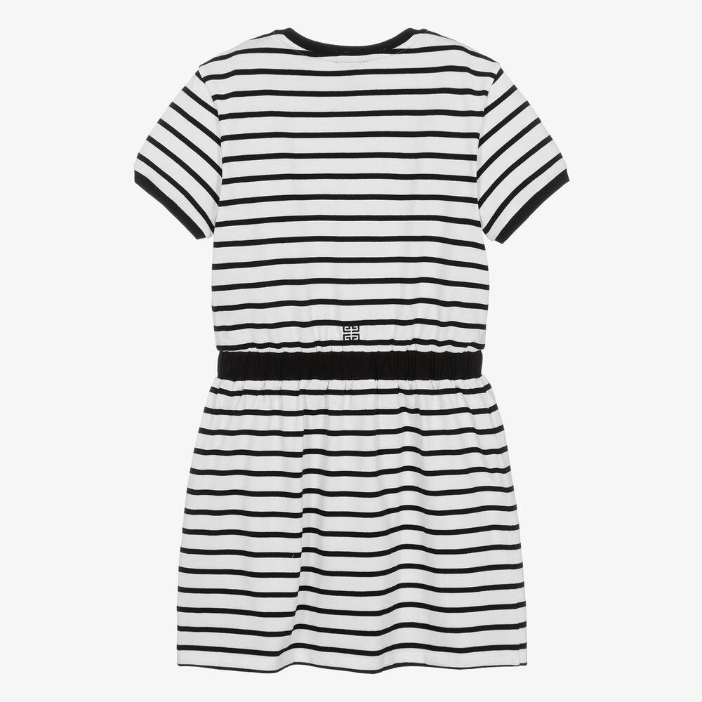 Givenchy-Teen Girls White Striped Cotton Dress | Childrensalon Outlet