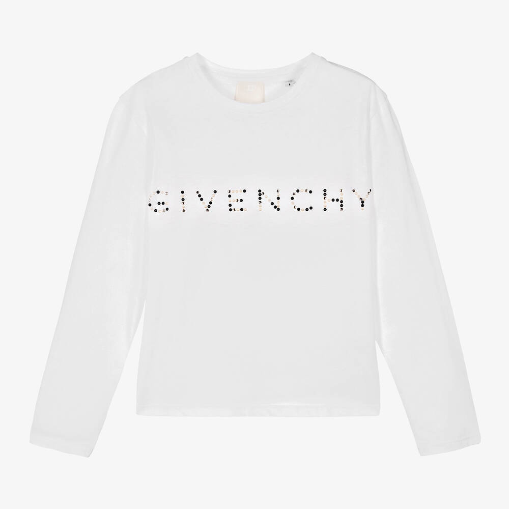 Givenchy - Белый топ со Swarovski для девочек-подростков  | Childrensalon