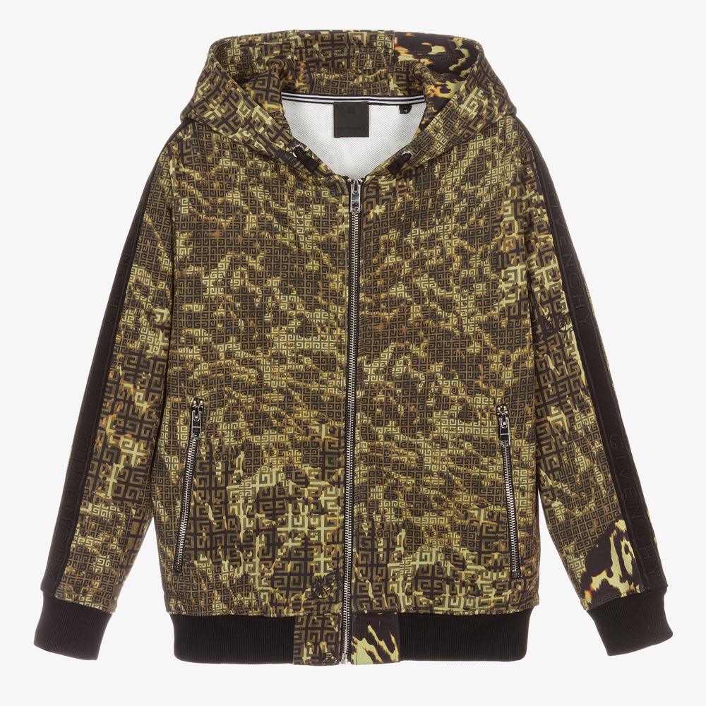 Givenchy - Sweat à capuche vert camouflage 4G Ado | Childrensalon