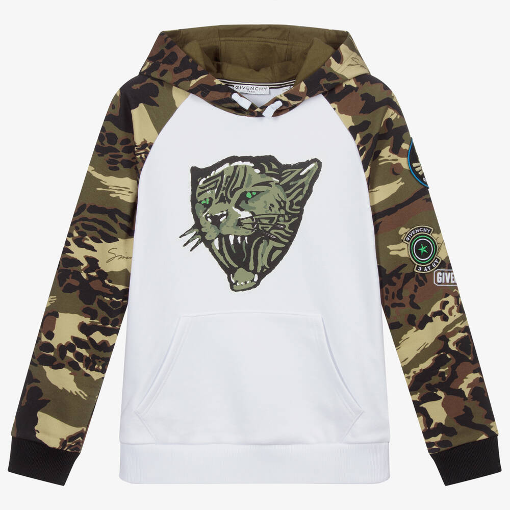 Givenchy - Teen Green & White Logo Hoodie | Childrensalon