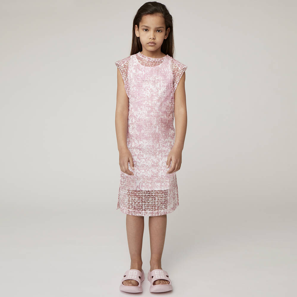 Givenchy-Розовое платье 2-в-1 с принтом 4G для подростков | Childrensalon Outlet