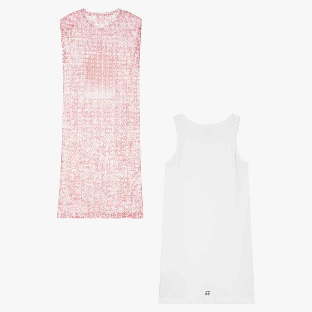 Givenchy-Розовое платье 2-в-1 с принтом 4G для подростков | Childrensalon Outlet