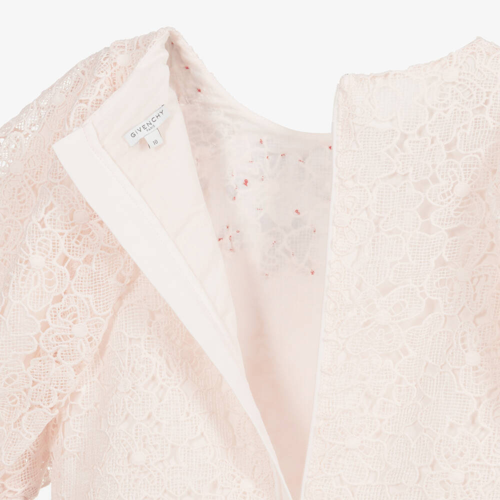 Givenchy-Розовое кружевное платье с цветами для подростков | Childrensalon Outlet
