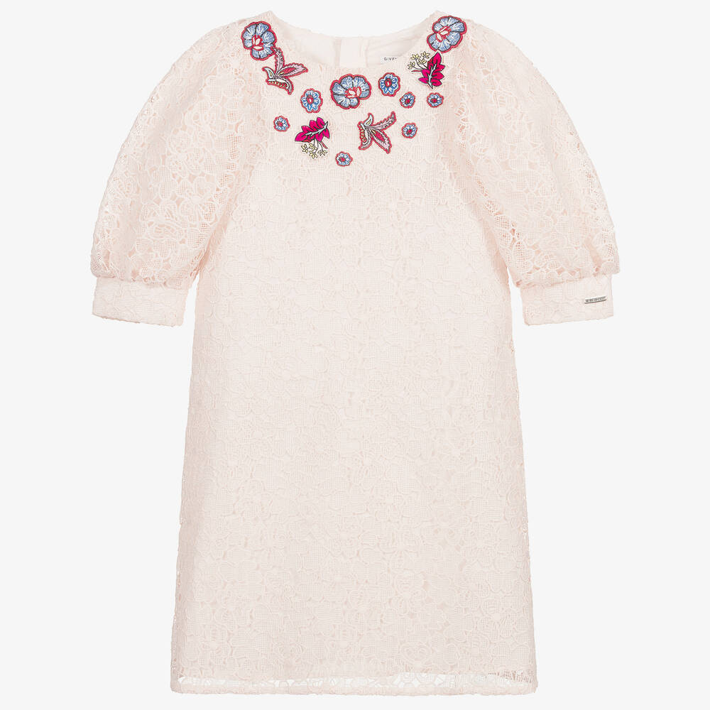 Givenchy - Розовое кружевное платье с цветами для подростков | Childrensalon