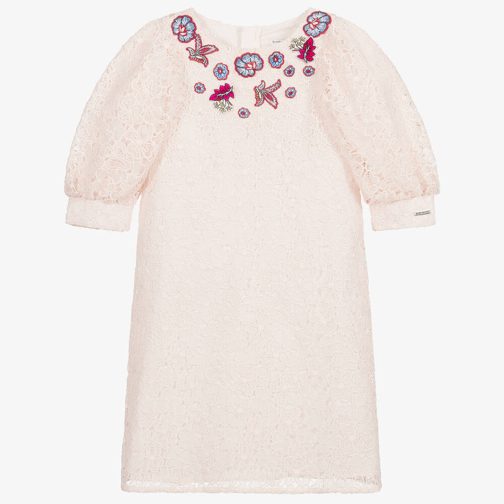 Givenchy-Teen Pink Floral Lace Dress | Childrensalon Outlet