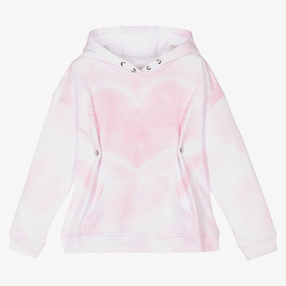 Givenchy - Teen Pink Heart Cotton Hoodie | Childrensalon