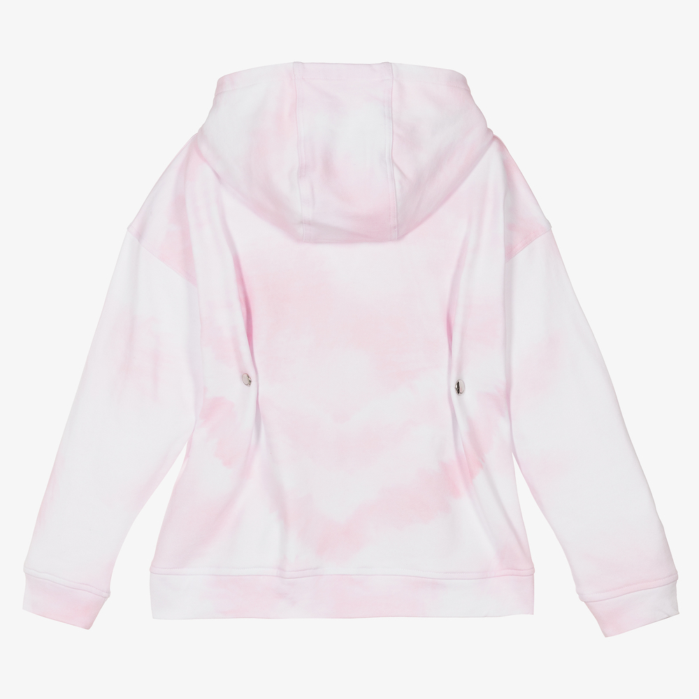 Givenchy-توب هودي تينز بناتي قطن لون زهري وأبيض | Childrensalon Outlet