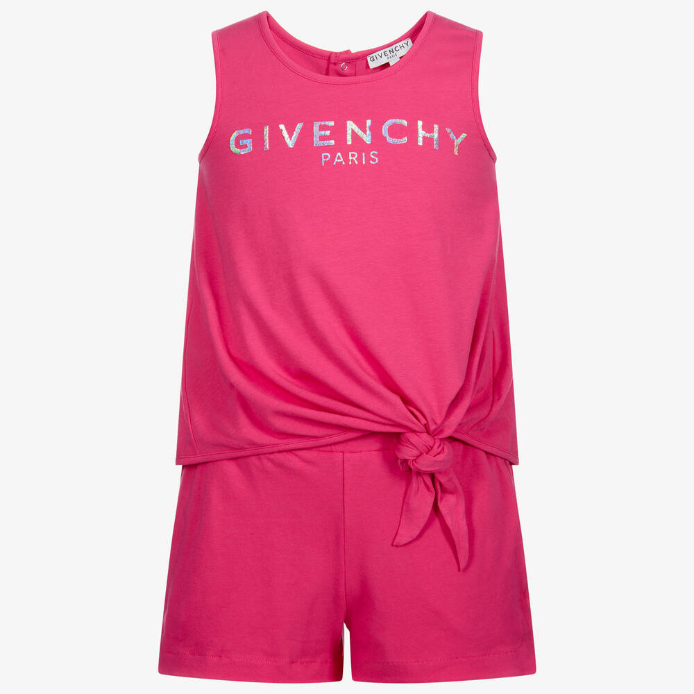Givenchy - Teen Pink Logo Playsuit | Childrensalon