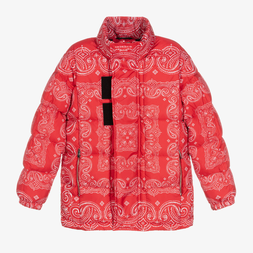 Givenchy - Rote Teen Bandana-Steppjacke | Childrensalon