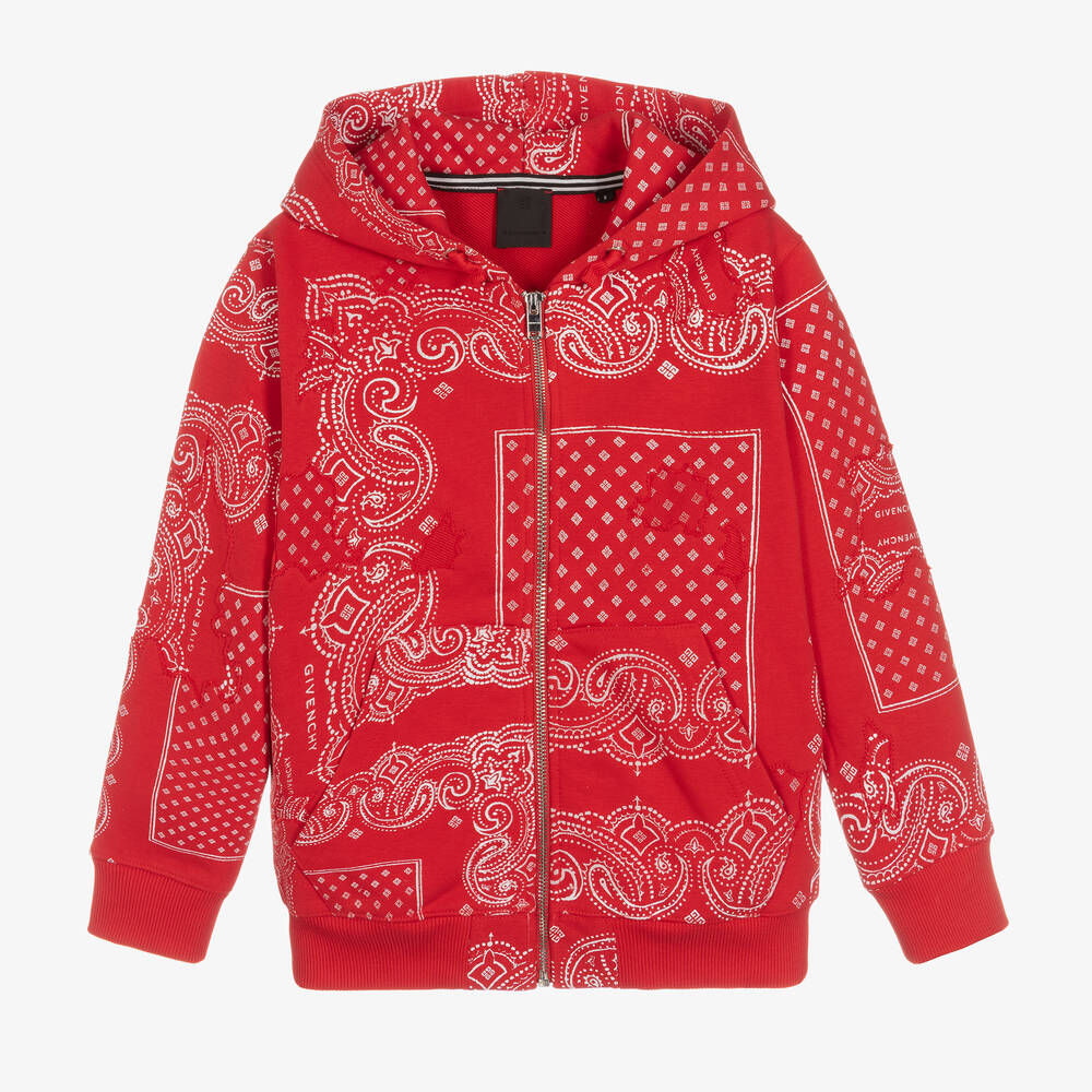 Givenchy - Teen Red Bandana Zip-Up Top | Childrensalon