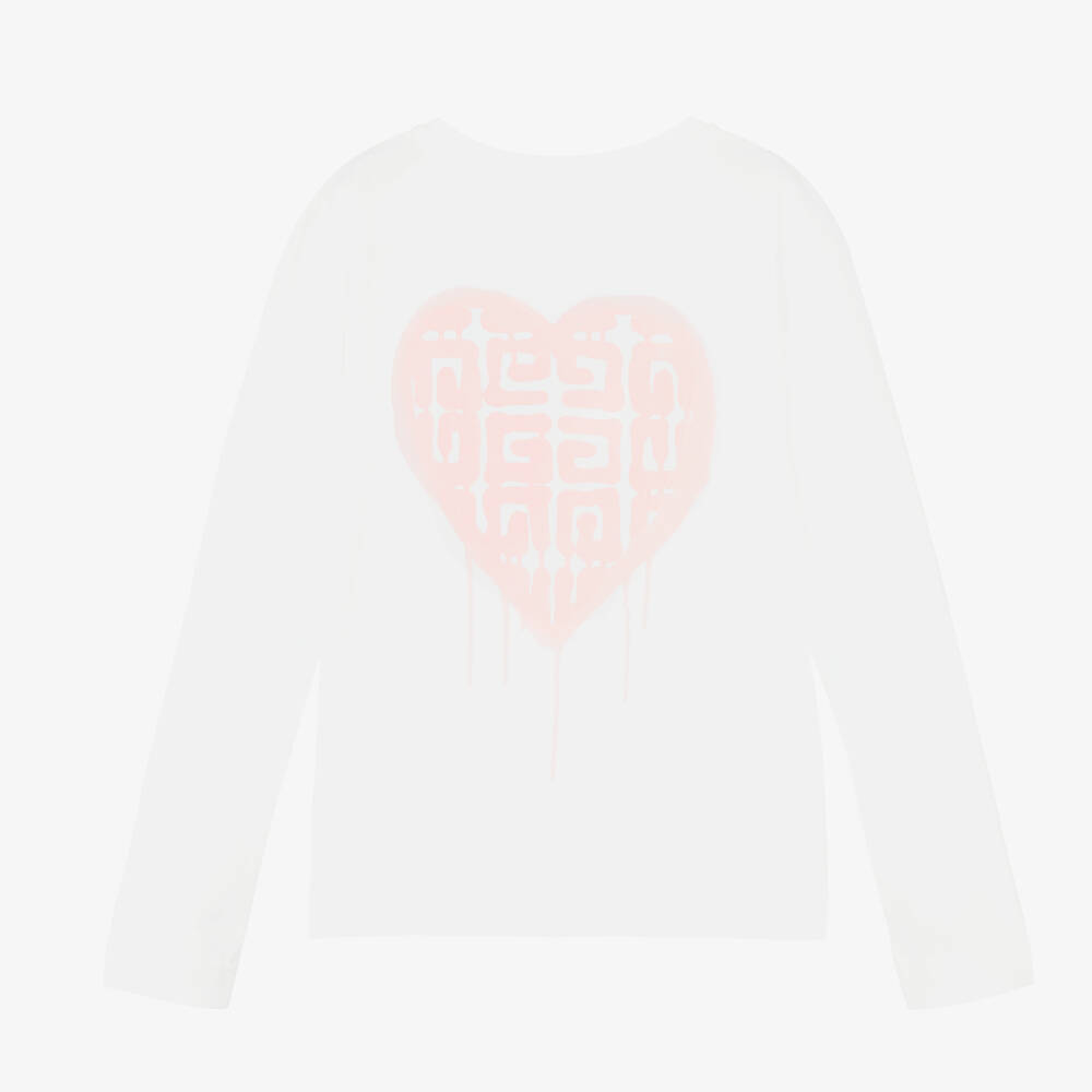 Givenchy-Teen White Chito Heart 4G Top | Childrensalon Outlet