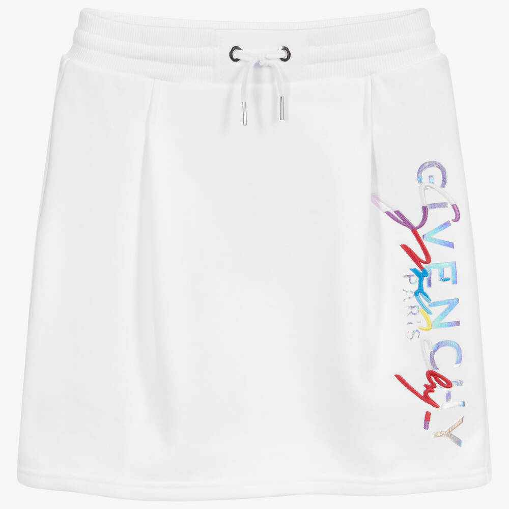 Givenchy - Mini-jupe blanche à logo Ado | Childrensalon