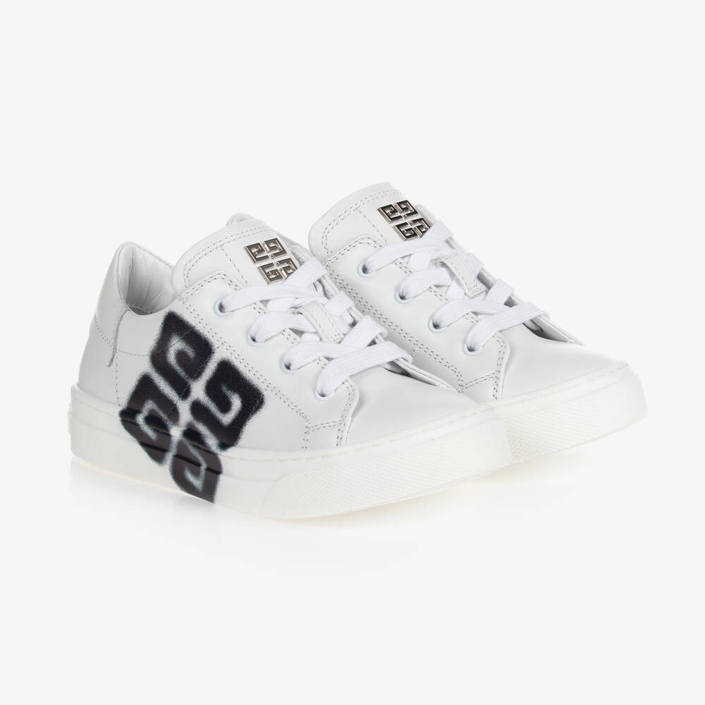 Givenchy - Baskets blanches cuir Chito 4G | Childrensalon