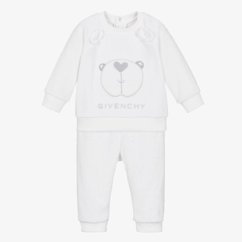 Givenchy - Weißes Baumwoll-Babyhosen-Set | Childrensalon
