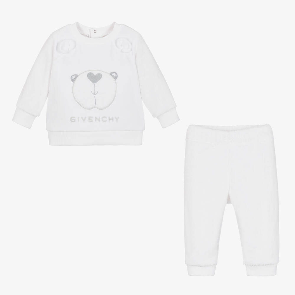 Givenchy-White Cotton Baby Trousers Set | Childrensalon Outlet