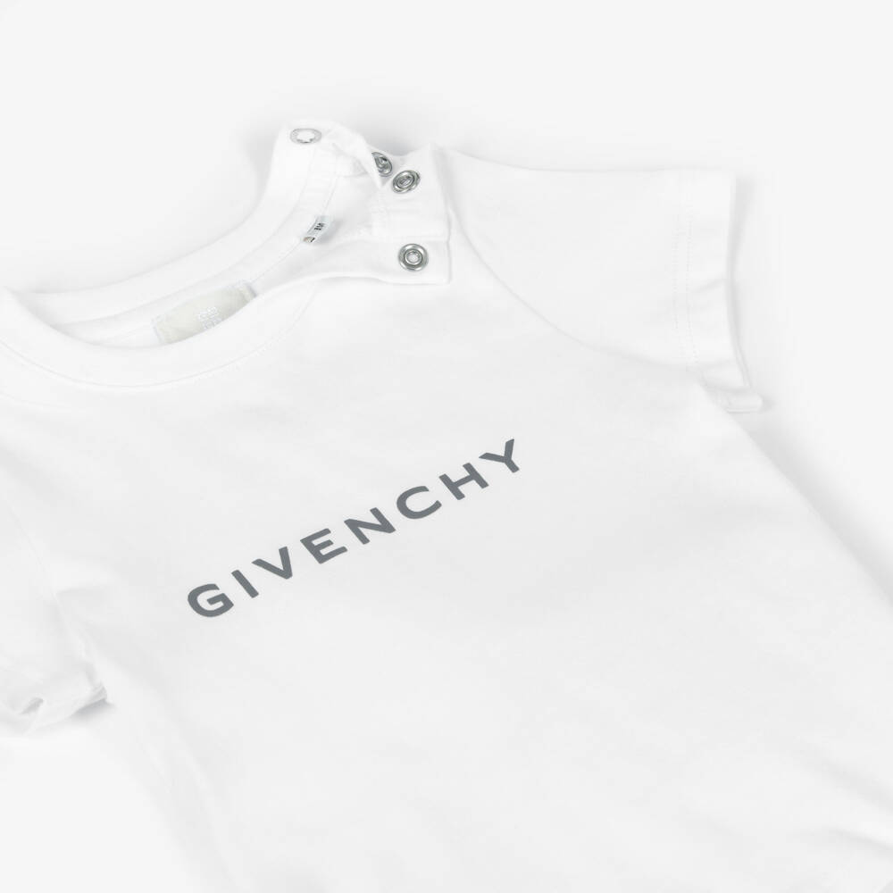 Givenchy-White Cotton Jersey Crew Neck T-Shirt | Childrensalon Outlet