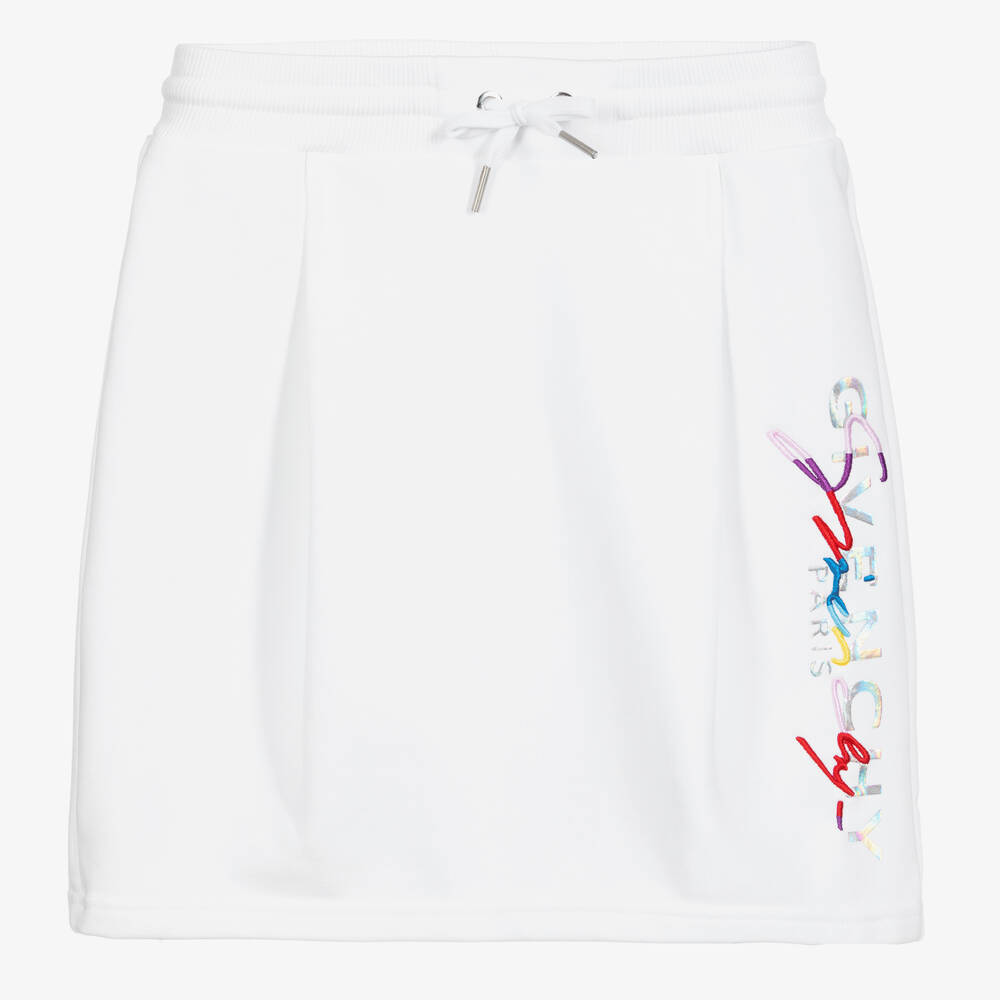 Givenchy - Jupe blanche en coton à logo | Childrensalon