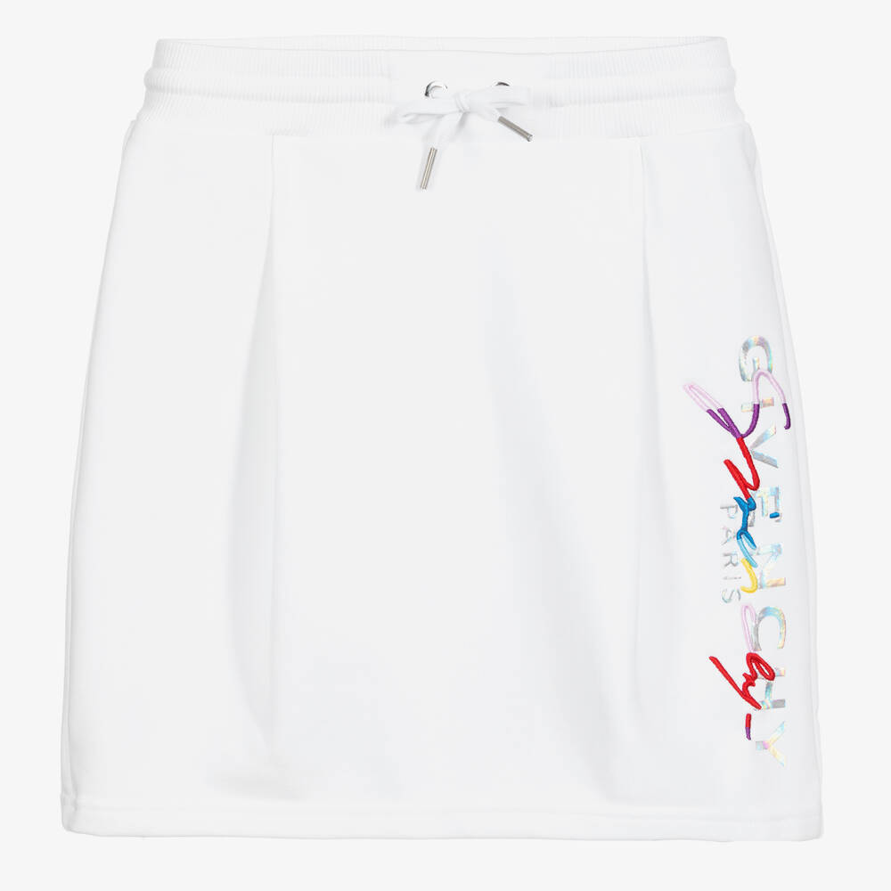Givenchy-White Cotton Logo Skirt | Childrensalon Outlet