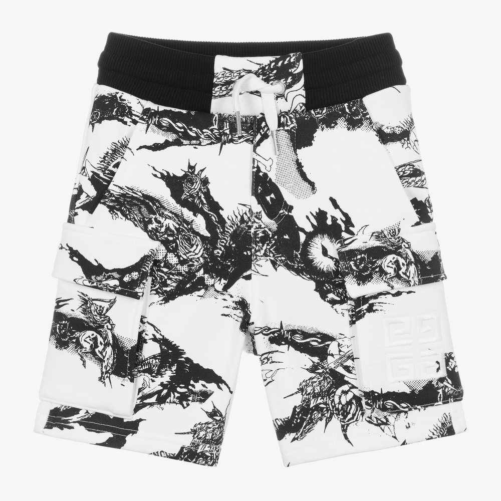 Givenchy - Weiße Gothic Baumwollshorts | Childrensalon