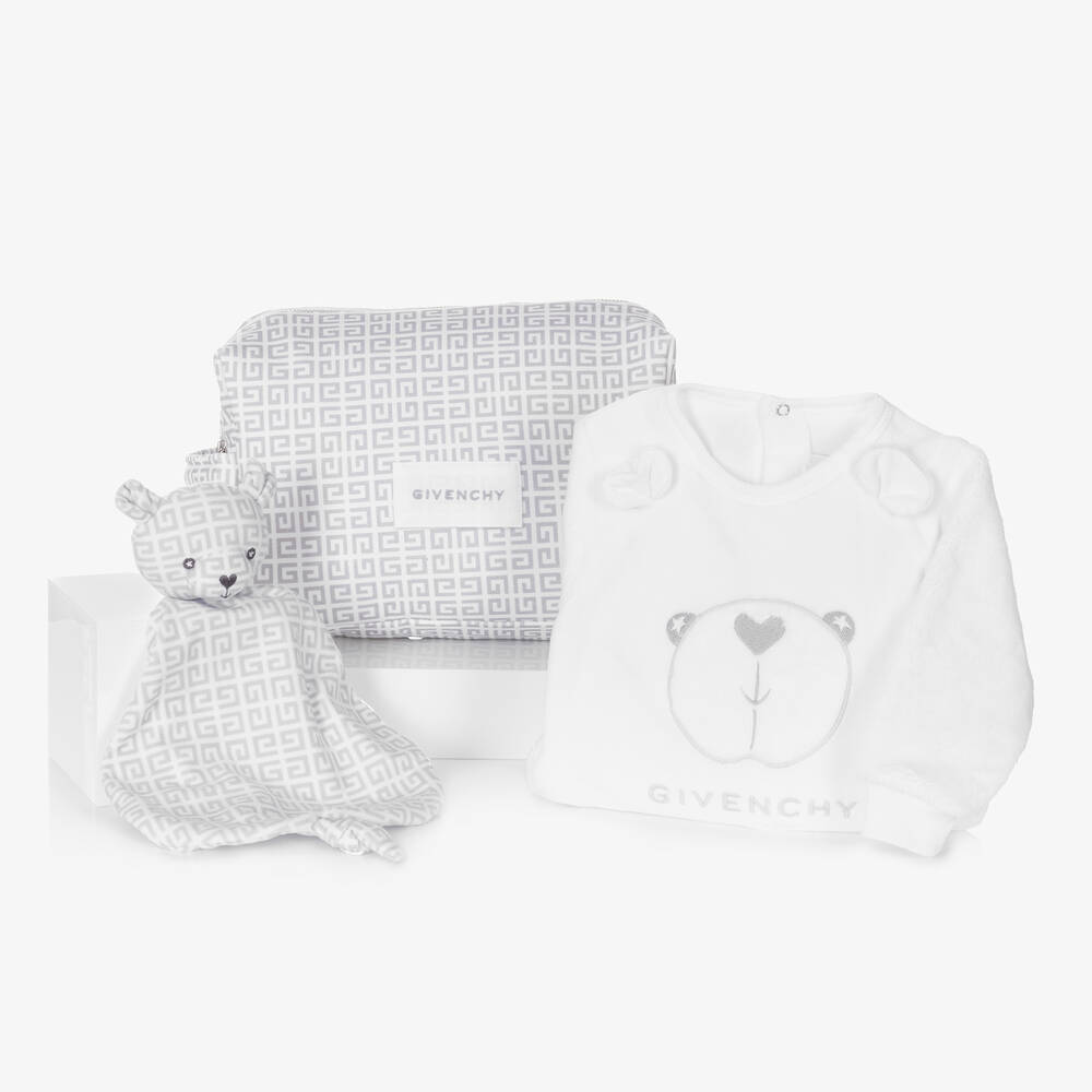 Givenchy - 4G Strampler-Geschenkset Weiß/Grau | Childrensalon