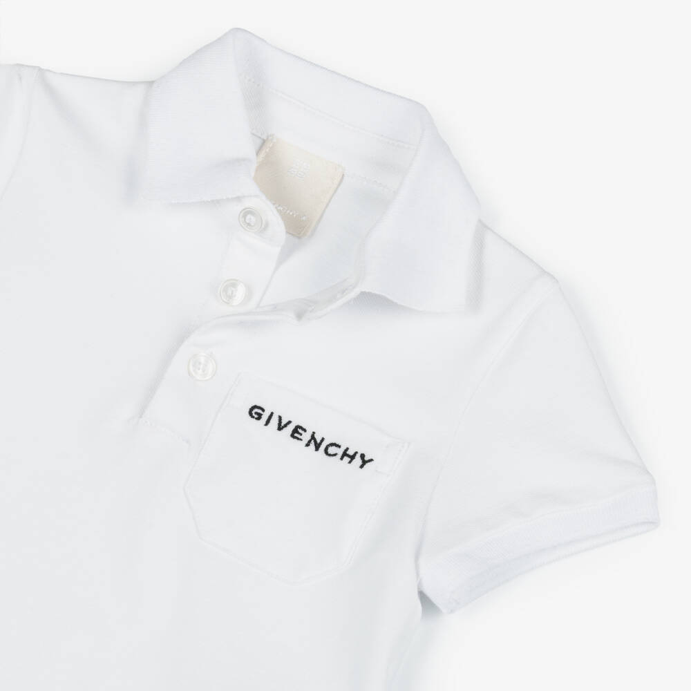 Givenchy-White Logo Polo Shirt | Childrensalon Outlet