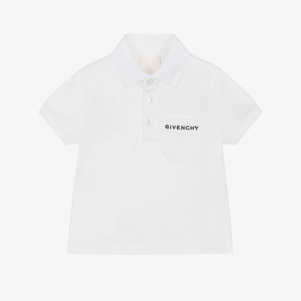 Givenchy-White Logo Polo Shirt | Childrensalon Outlet