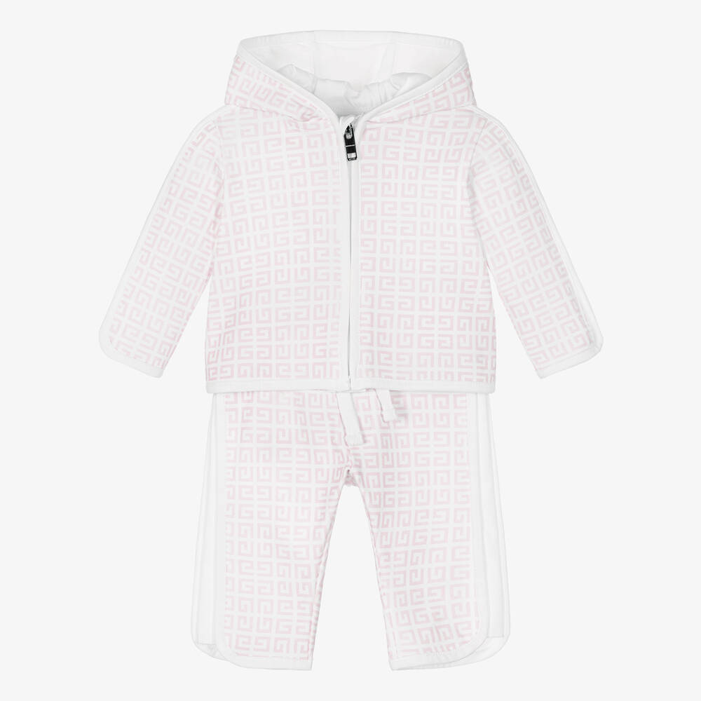 Givenchy - 4G Baby-Trainingsanzug in Weiß-Rosa | Childrensalon