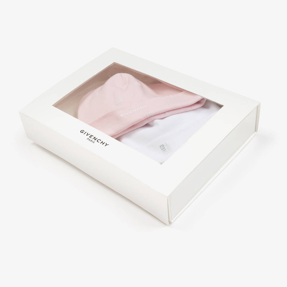 Givenchy Bonnets blanc et rose Bebe x 2 Childrensalon Outlet