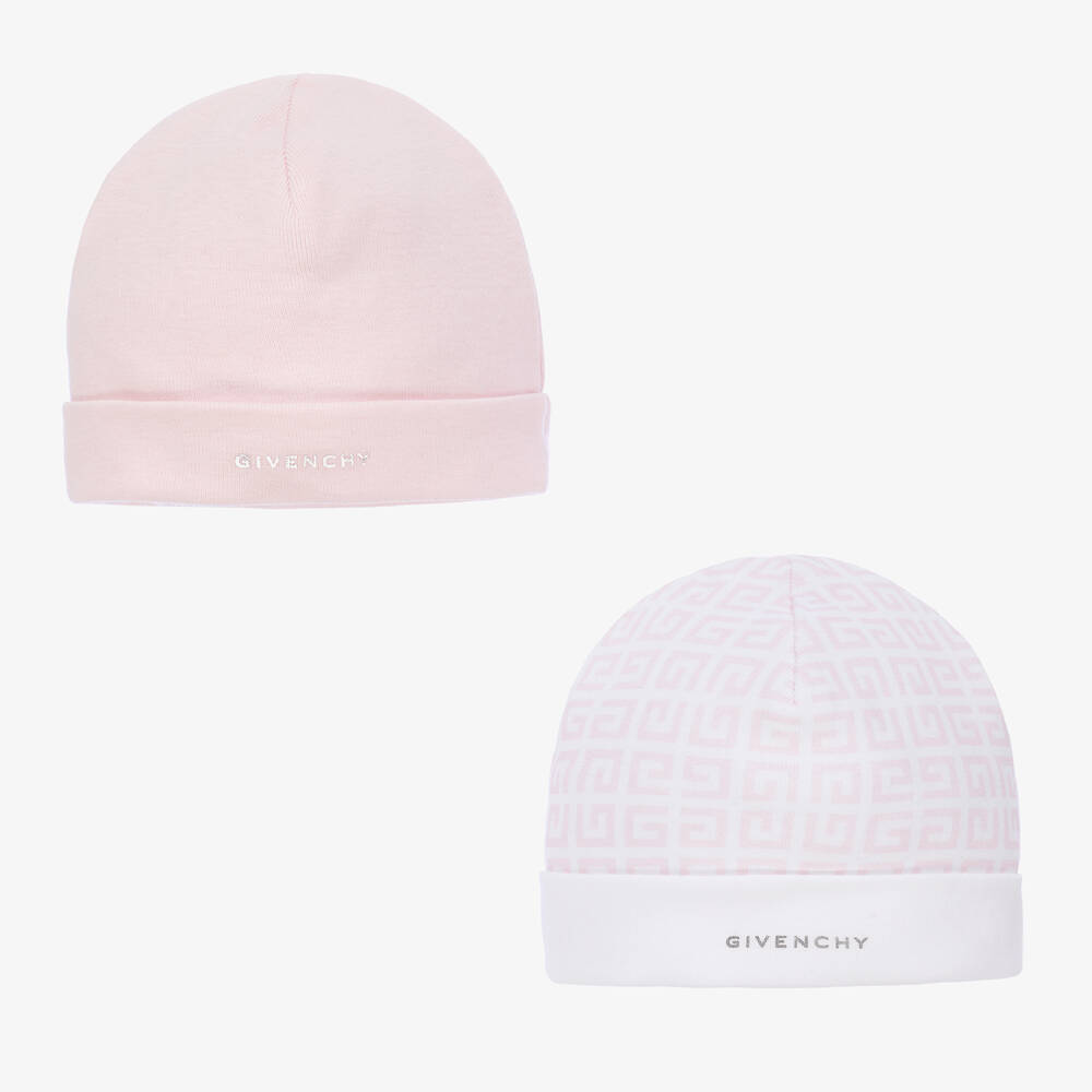 Givenchy - Bonnets blancs et roses bébé (x 2) | Childrensalon