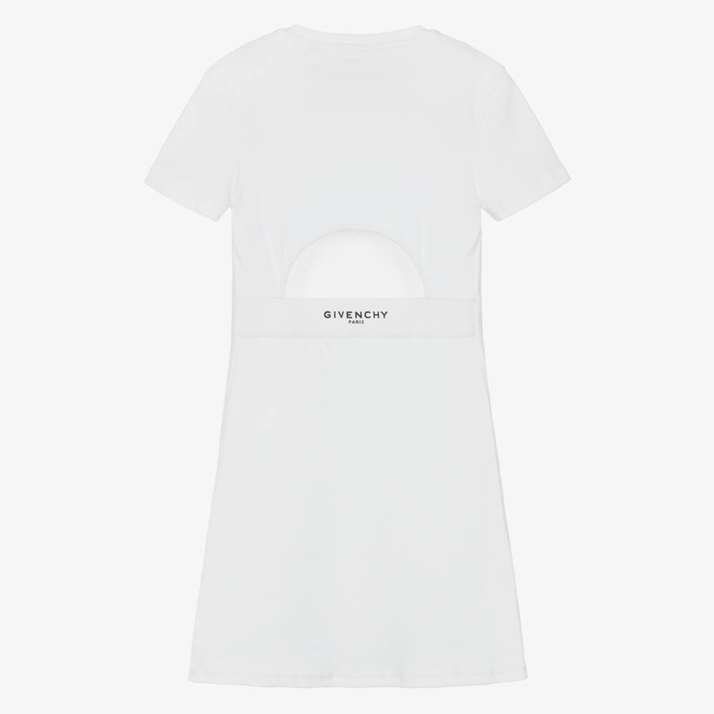 Givenchy-White Stretch Cut Out Back Dress | Childrensalon Outlet