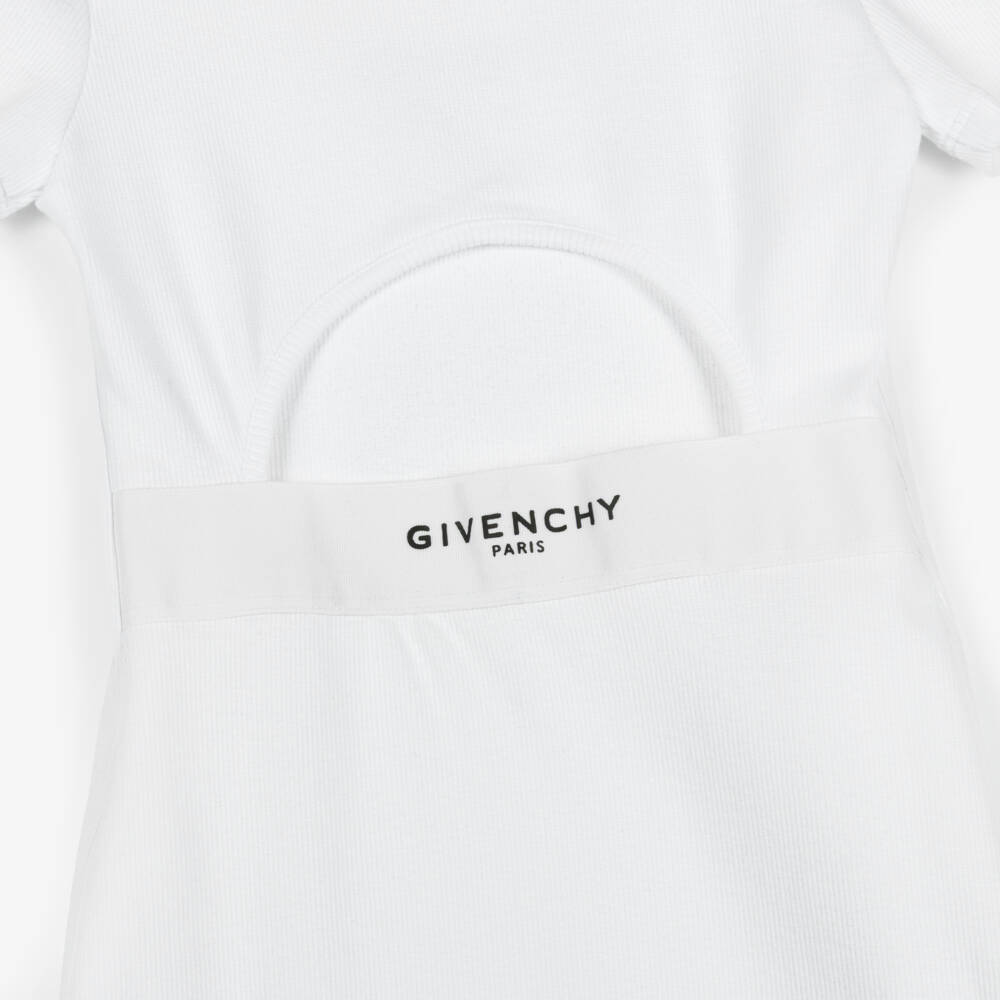 Givenchy-White Stretch Cut Out Back Dress | Childrensalon Outlet