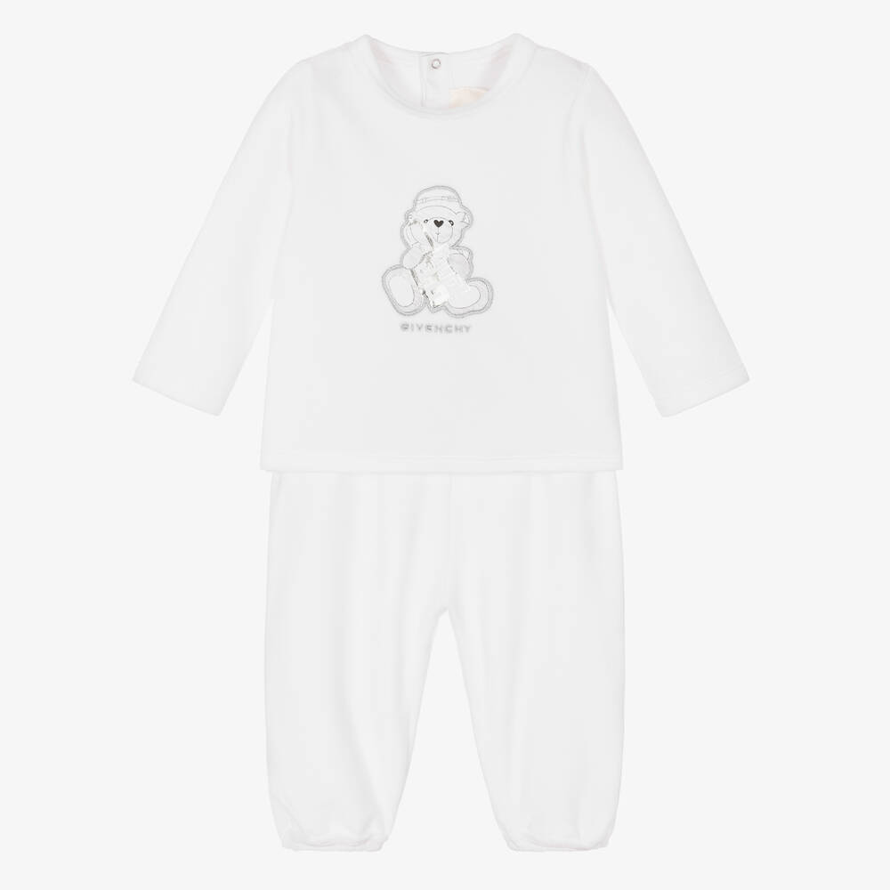 Givenchy - Survêtement blanc en velours Bébé | Childrensalon