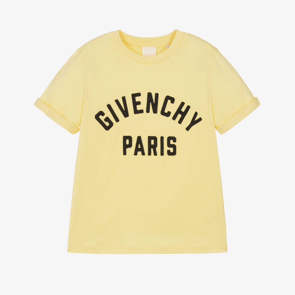 Givenchy-Желтая футболка с логотипом для мальчиков | Childrensalon Outlet