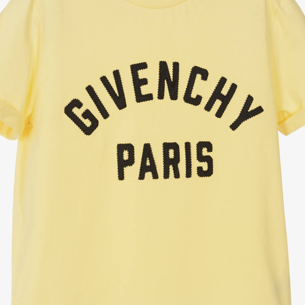 Givenchy-Желтая футболка с логотипом для мальчиков | Childrensalon Outlet